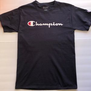 Champion Blue Crew Neck Short Sleeves Fitted Shirt Top Size S